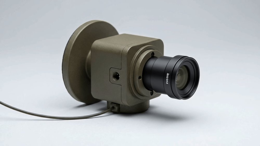 An optical sensor head mounted on the node.